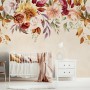 Vintage Pink Floral Wallpaper Mural