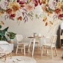 Vintage Pink Floral Wallpaper Mural