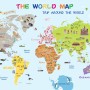 Colorful Kids Map with Historical Place Wallpaper Mural