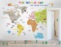 Colorful Kids Map with Historical Place Wallpaper Mural