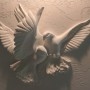 3D Embossed Look Cement Pigeons Wallpaper Mural