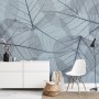 Monochrome Leaf Pattern Wallpaper Mural