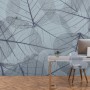 Monochrome Leaf Pattern Wallpaper Mural