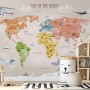 Colorful Kids World Map Wallpaper Mural