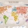 Colorful Kids World Map Wallpaper Mural