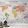 Colorful Kids World Map Wallpaper Mural