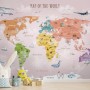 Colorful Kids World Map Wallpaper Mural