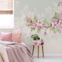 Watercolor Pink Begonia Flowers Wallpaper Mural