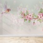 Watercolor Pink Begonia Flowers Wallpaper Mural