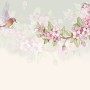 Watercolor Pink Begonia Flowers Wallpaper Mural