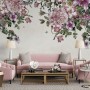 Vintage Pink Floral Art Wallpaper Mural