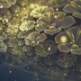 Dark Floral of Yellow Light Wallpaper Mural