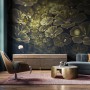 Dark Floral of Yellow Light Wallpaper Mural