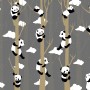 Cartoon Pandas with Tree Branches Wallpaper Mural