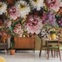 Retro Colorful Flowers Wallpaper Mural