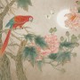 Nostalgic Peony Blossom and Parrot Wallpaper Mural