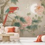 Nostalgic Peony Blossom and Parrot Wallpaper Mural
