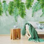 Tropical Leaves and Shading Leaf Wallpaper Mural
