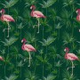 Pink Flamingo in the Tropical Forest Wallpaper Mural