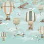 Hot Air Balloon with Animals Wallpaper Mural