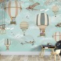 Hot Air Balloon with Animals Wallpaper Mural