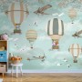Hot Air Balloon with Animals Wallpaper Mural