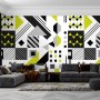 Black Yellow Geometric Shapes Wallpaper Mural