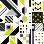 Black Yellow Geometric Shapes Wallpaper Mural