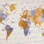 Orange World Map Wallpaper Mural