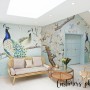 Peacock with Magnolia Blossom Wallpaper Mural
