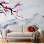Snowy Mountainscape with Cherry Blossom Wallpaper Mural