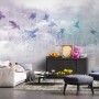 Abstract City with Purple Birds Wallpaper Mural
