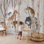 Watercolor Wild Animals Wallpaper Mural