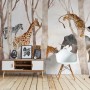 Watercolor Wild Animals Wallpaper Mural