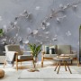 Artistic Magnolia Flowers and Branches Wallpaper Mural