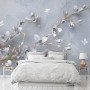 Artistic Magnolia Flowers and Branches Wallpaper Mural