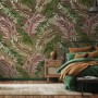 Charcoal Banana and Palm Leaves Wallpaper Mural