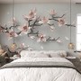 3D Look Pink Magnolia Blossom Wallpaper Mural