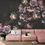 Dark Rose Floral Bouqet Wallpaper Mural