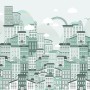 Monochrome City View Wallpaper Mural