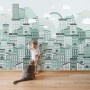 Monochrome City View Wallpaper Mural