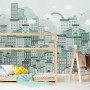 Monochrome City View Wallpaper Mural