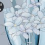 Blue Transparent Floral and White Butterflies Wallpaper Mural