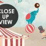 Red Circus with Hot Air Balloon Wallpaper Mural