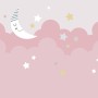 Cartoon Pink Sky and Moon Wallpaper Mural