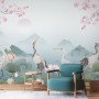 Watercolor Drawing Lotus Floral Art Wallpaper Mural