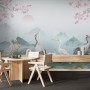 Watercolor Drawing Lotus Floral Art Wallpaper Mural