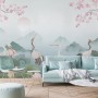 Watercolor Drawing Lotus Floral Art Wallpaper Mural