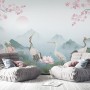 Watercolor Drawing Lotus Floral Art Wallpaper Mural