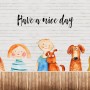 Little Kids and Dogs Wallpaper Mural